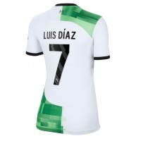 Camiseta Liverpool Luis Diaz #7 Segunda Equipación Replica 2023-24 para mujer mangas cortas